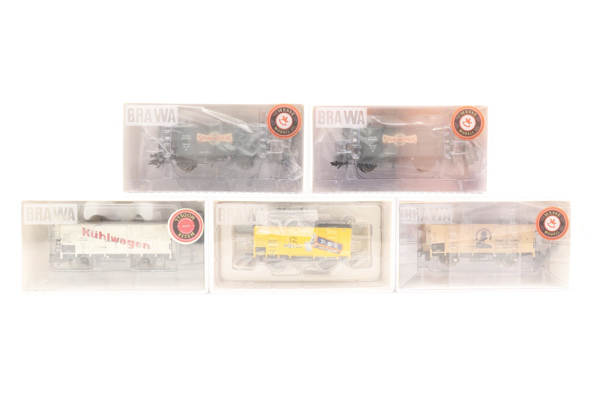 Brawa HO Rake Of 5 Assorted DRG Wagons Inc. 48660x2, 48237, 48022 & 49709