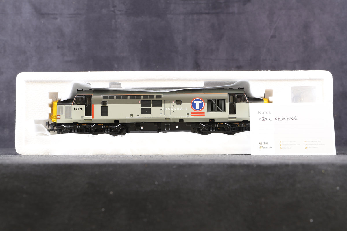 Bachmann OO 32-375DC Class 37/6 &#39;37672&#39; Diesel Transrail, DCC Removed