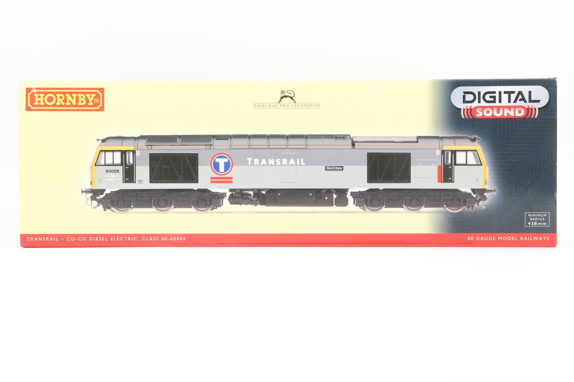 Hornby OO R3267XS Transrail Co-Co Diesel Electric Class 60 '60005' 'Skiddaw', DCC Sound
