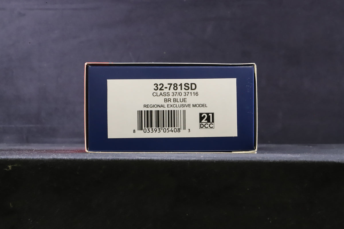 Bachmann OO 32-781SD Class 37/0 &#39;37116&#39; BR Blue, Regional Exclusive Model