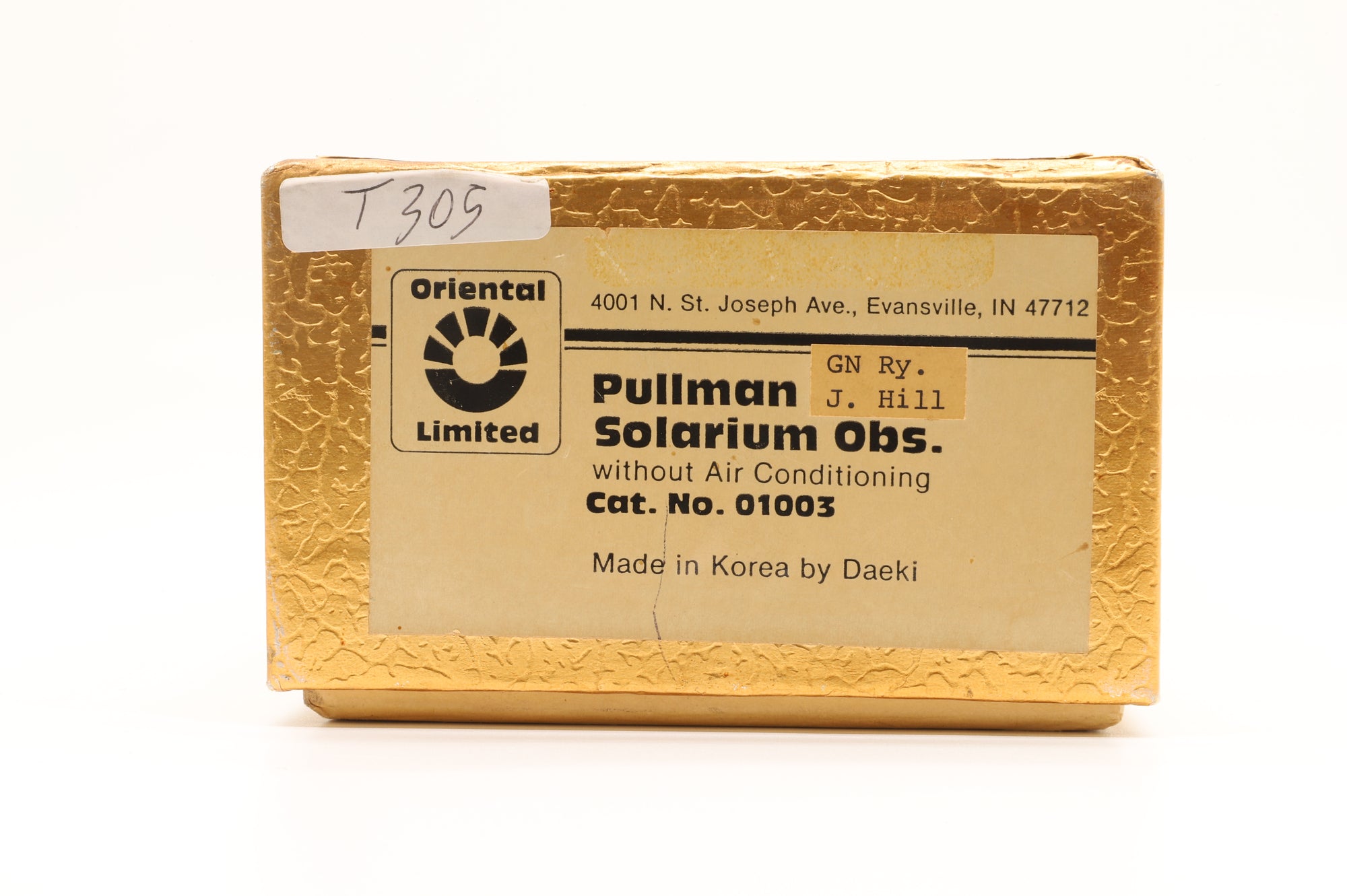 Oriental Limited HO Brass 01003 Pullman Solarium Obs. Without Air Conditioning Unpainted