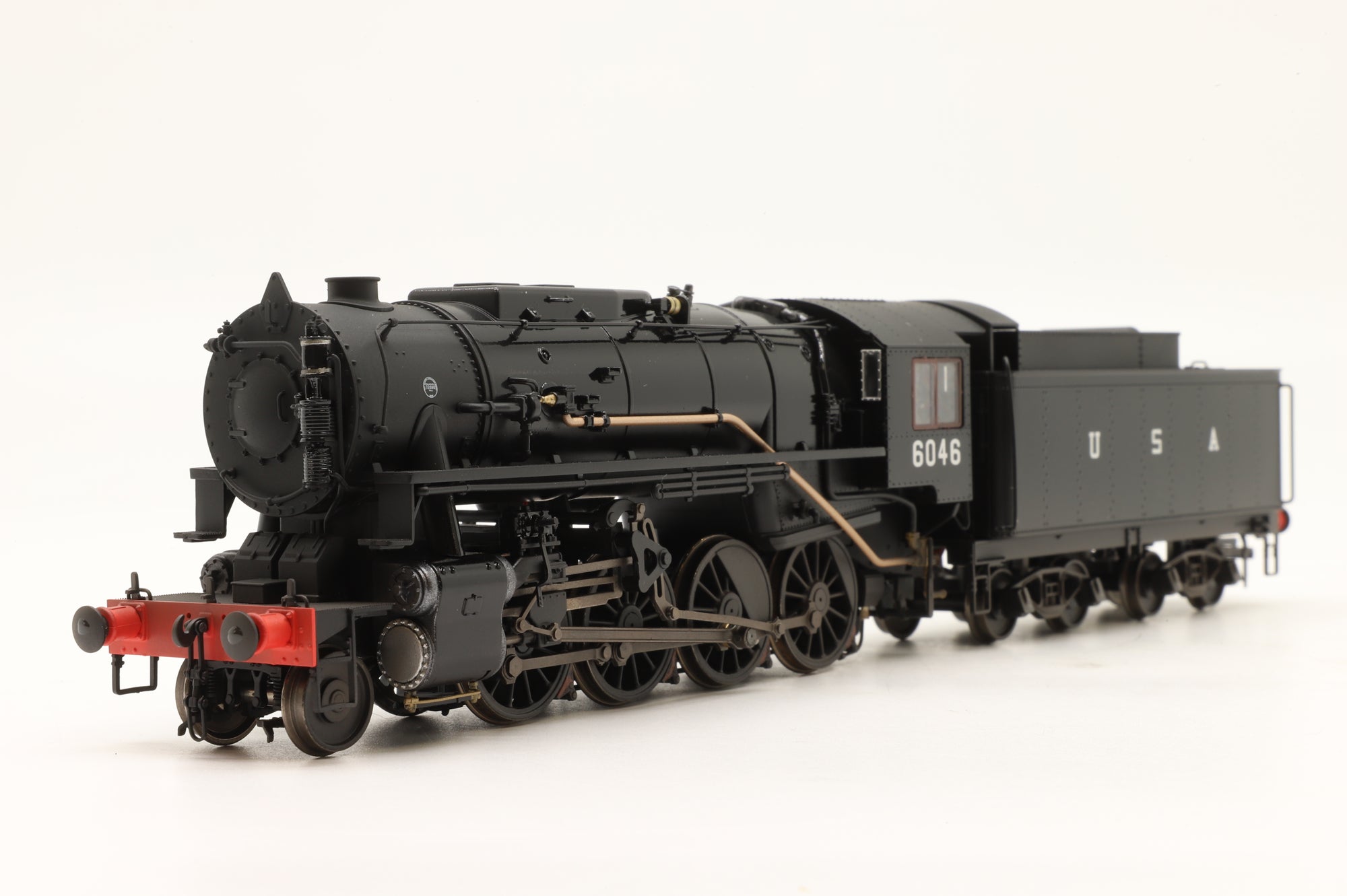 Rapido OO Gauge 926007 USATC S160 2-8-0, ‘6046’, Black w/USA on Tender (As preserved) Weathered, Gloss Finish