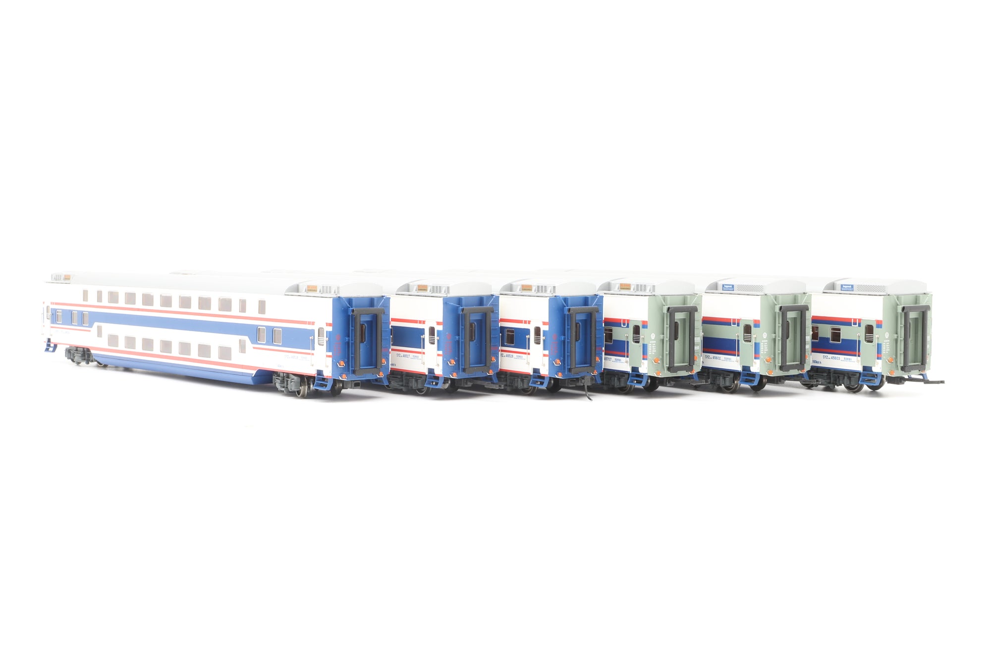 Bachmann China HO Rake of 6x SYZ25 Double Deck Coaches