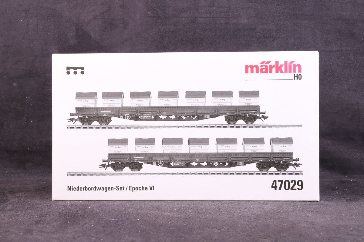 Marklin HO 47029 Low Side Car Set, 3-Rail