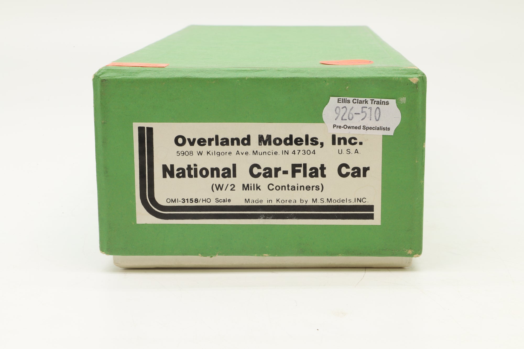 Overland Models/MS Models HO Brass OMI-3158 National Car-Flat Car w/2 Milk Containers, Plain Brass