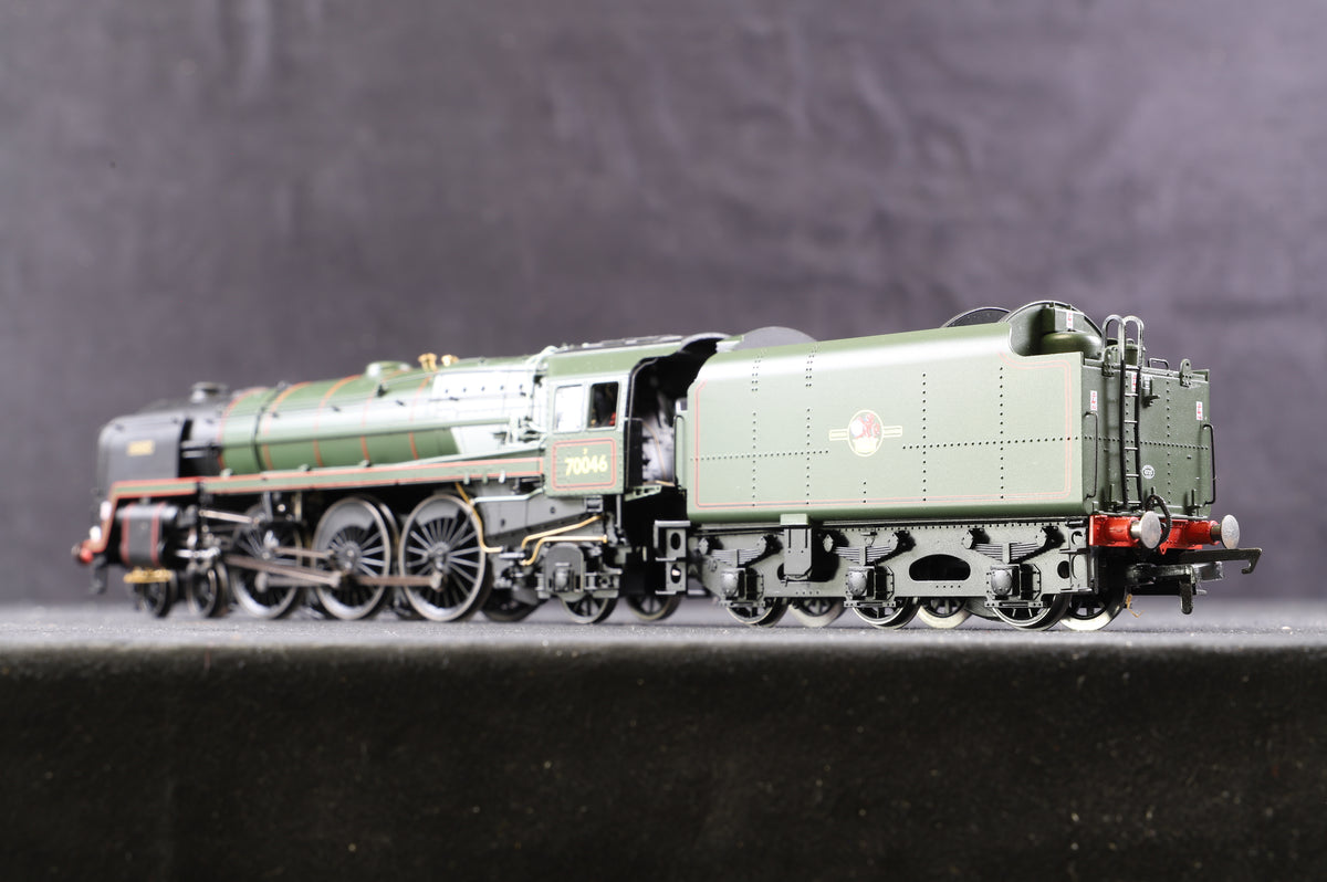 Hornby OO R3643 Britannia Class &#39;Anzac&#39; &#39;70046&#39; BR Lined Green, L/C, DCC Fitted