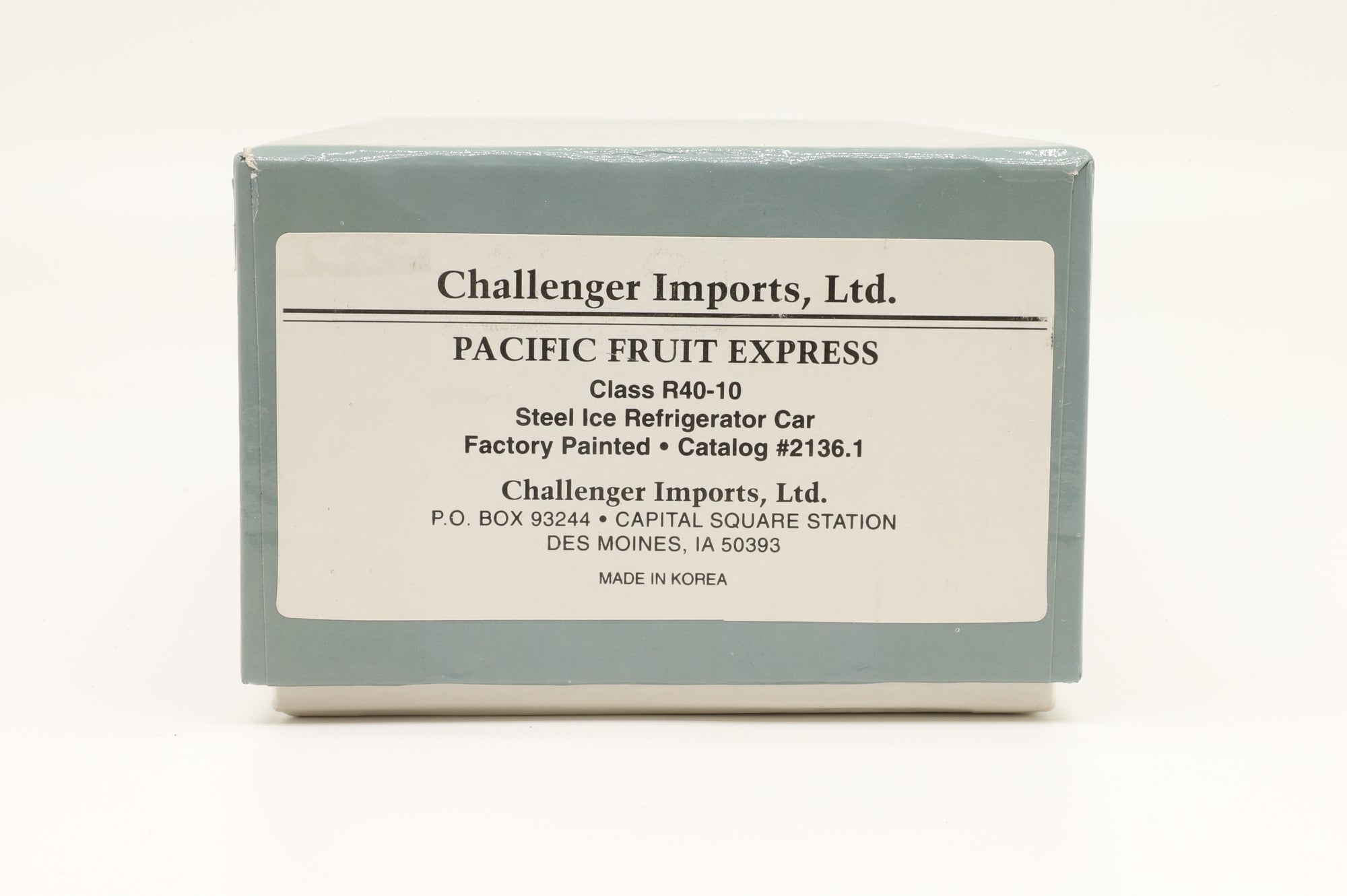 Challenger Imports Ltd HO 2136.1 Pacific Fruit Express Class R40-10 Steel Ice Refrigerator Car, Factory Painted Brass