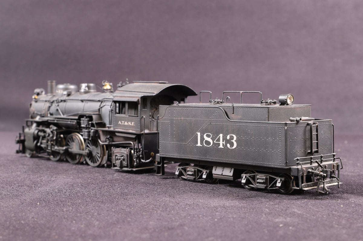 KMT/NJ Custom Brass HO ATSF 1800 &#39;1843&#39;, Weathered, Factory Painted Brass