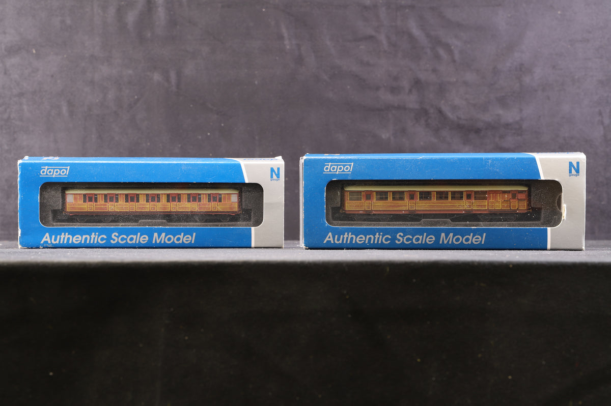 Dapol N Rake Of 7 Gresley Teak Coaches Inc. 2P-011-201/101/202/002/301/305/106