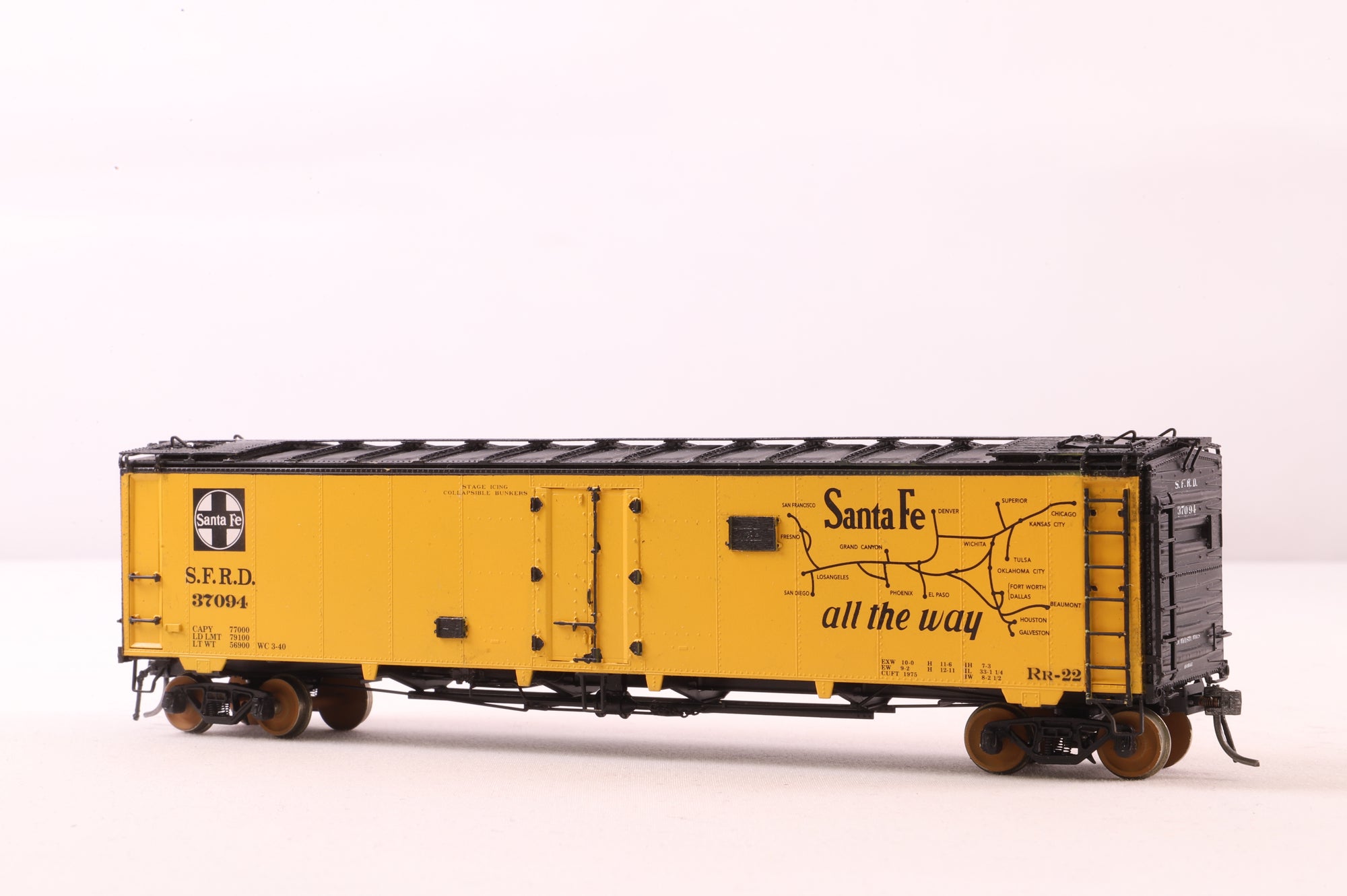 Overland Models HO Brass OMI-3282 Reefer SFRD Ice Bunker Steel Class RR-22 50' '37094'