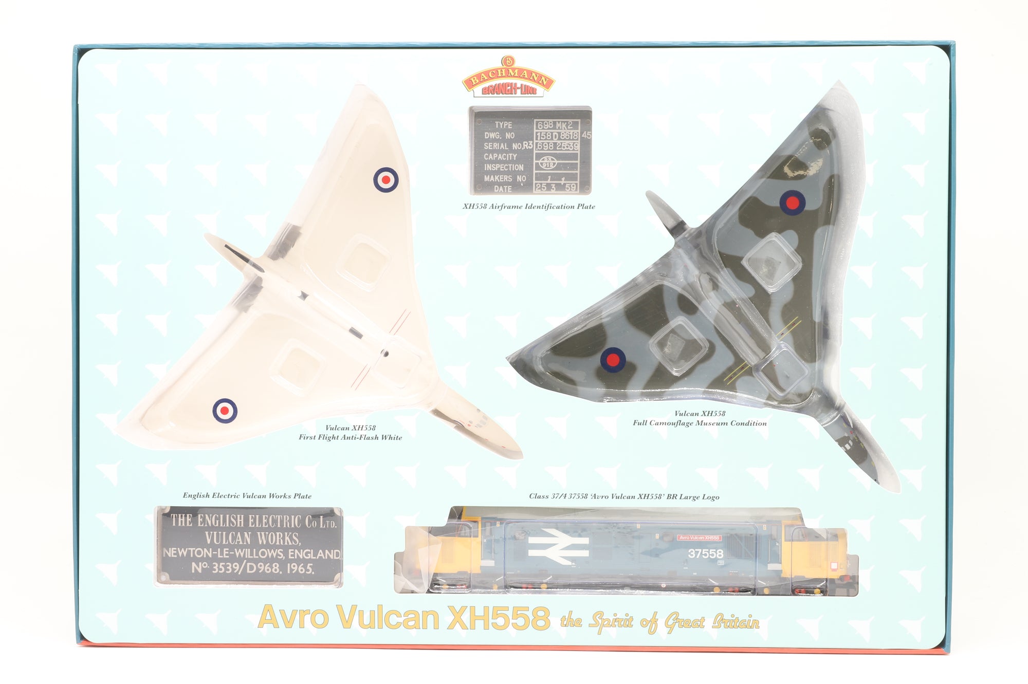 Bachmann OO 30-375 Avro Vulcan XH558 'Spirit of Britain' Set Incl. Class 37 & 2x Vulcan Jets