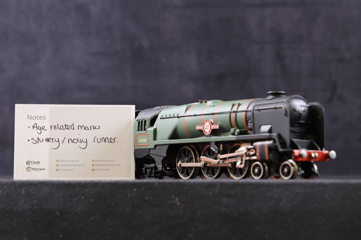 Wrenn OO W2238 Rebuilt Merchant Navy &#39;Clan Line&#39; &#39;35028&#39; BR Lined Green L/C