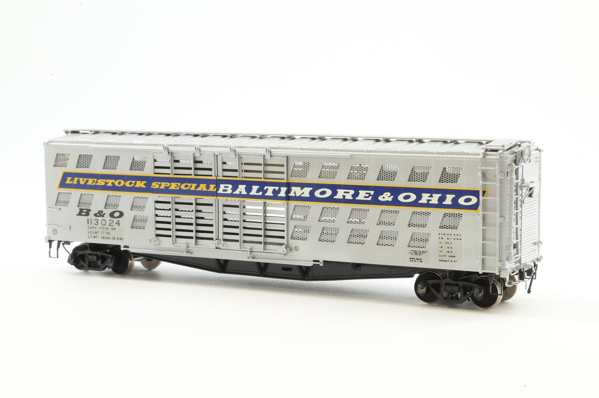 Overland Models HO Brass OMI-3056 Stock Car B&O Class S-1 DeLuxe Cattle '113024'
