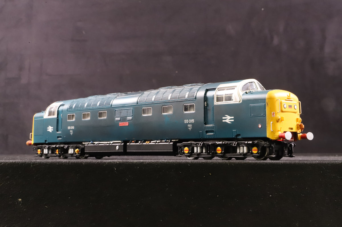 Accurascale OO ACC2165 BR EE Type 5 Class 55 Deltic &#39;55015&#39; &#39;Tulyar&#39; BR Blue White Cabs Weathered DCC Sound