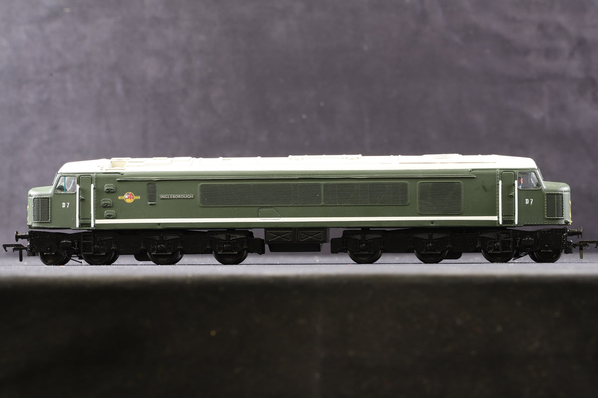 Bachmann OO 32-652 Class 44 Diesel &#39;D7&#39; &#39;Ingleborough&#39; BR Green L/C, Pro Repaint/ Number &amp; Name, DCC Fitted