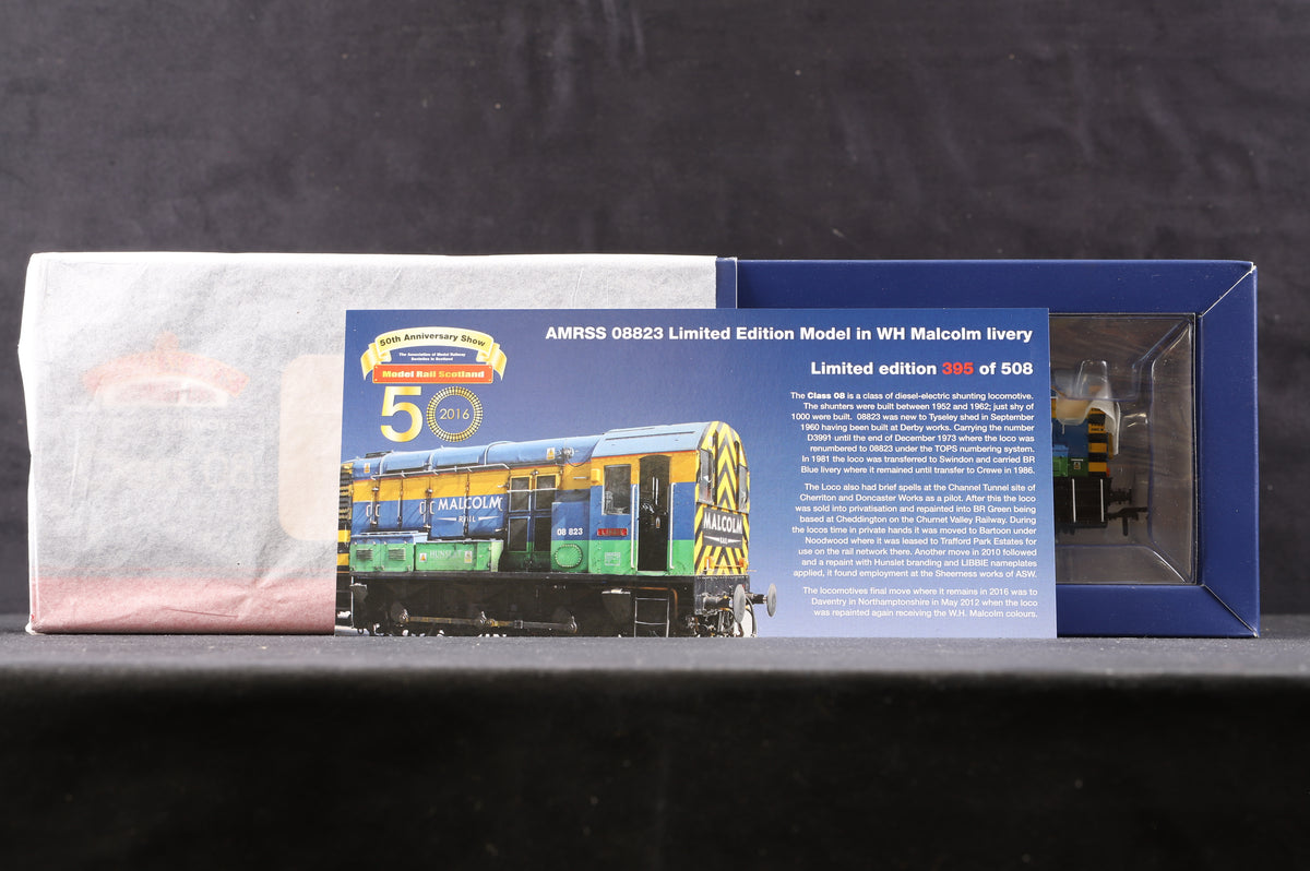 Bachmann OO 32-106Y Class 08 &#39;08823&#39; &#39;Libbie&#39; Malcolm Rail Excl. Amrss Ltd Ed 395/ 508