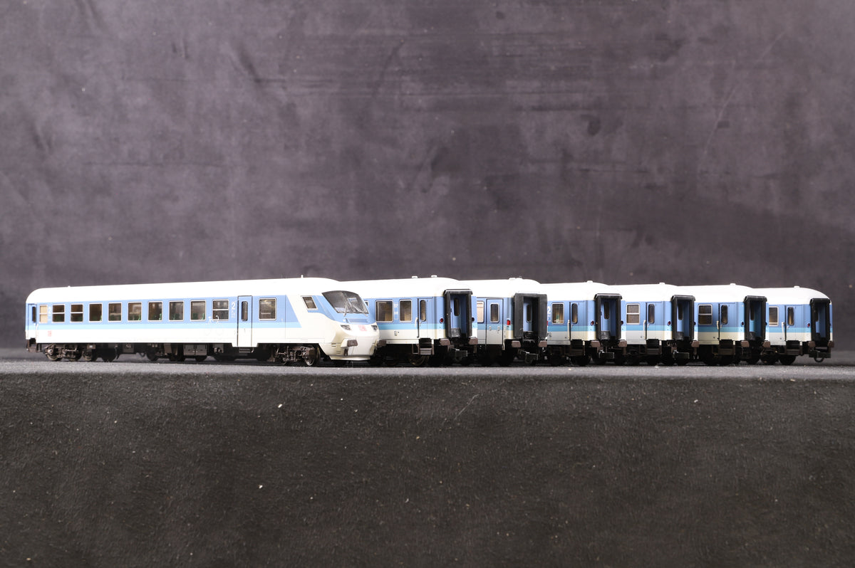 Roco HO Rake Of 7 Blue &amp; Grey DB Passenger Coaches