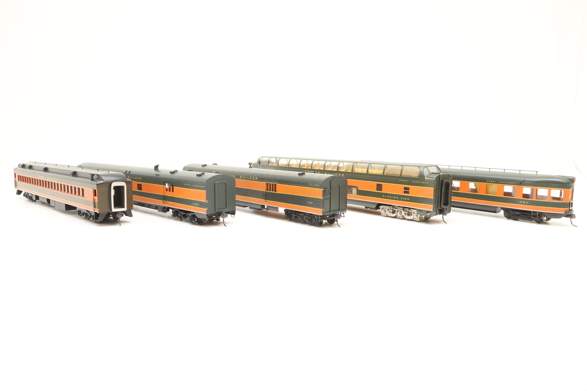 Oriental Limited HO Brass Rake of 5 Great Northern Streamlined Empire Builder Cars