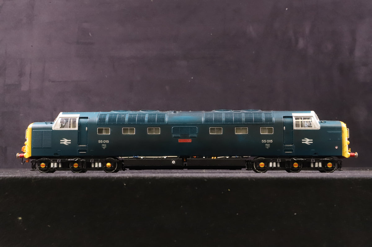 Accurascale OO ACC2165 BR EE Type 5 Class 55 Deltic &#39;55015&#39; &#39;Tulyar&#39; BR Blue White Cabs Weathered DCC Sound