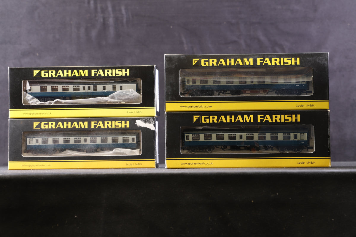 Graham Farish N Rake Of 10 Mk1 Blue &amp; Grey Coaches