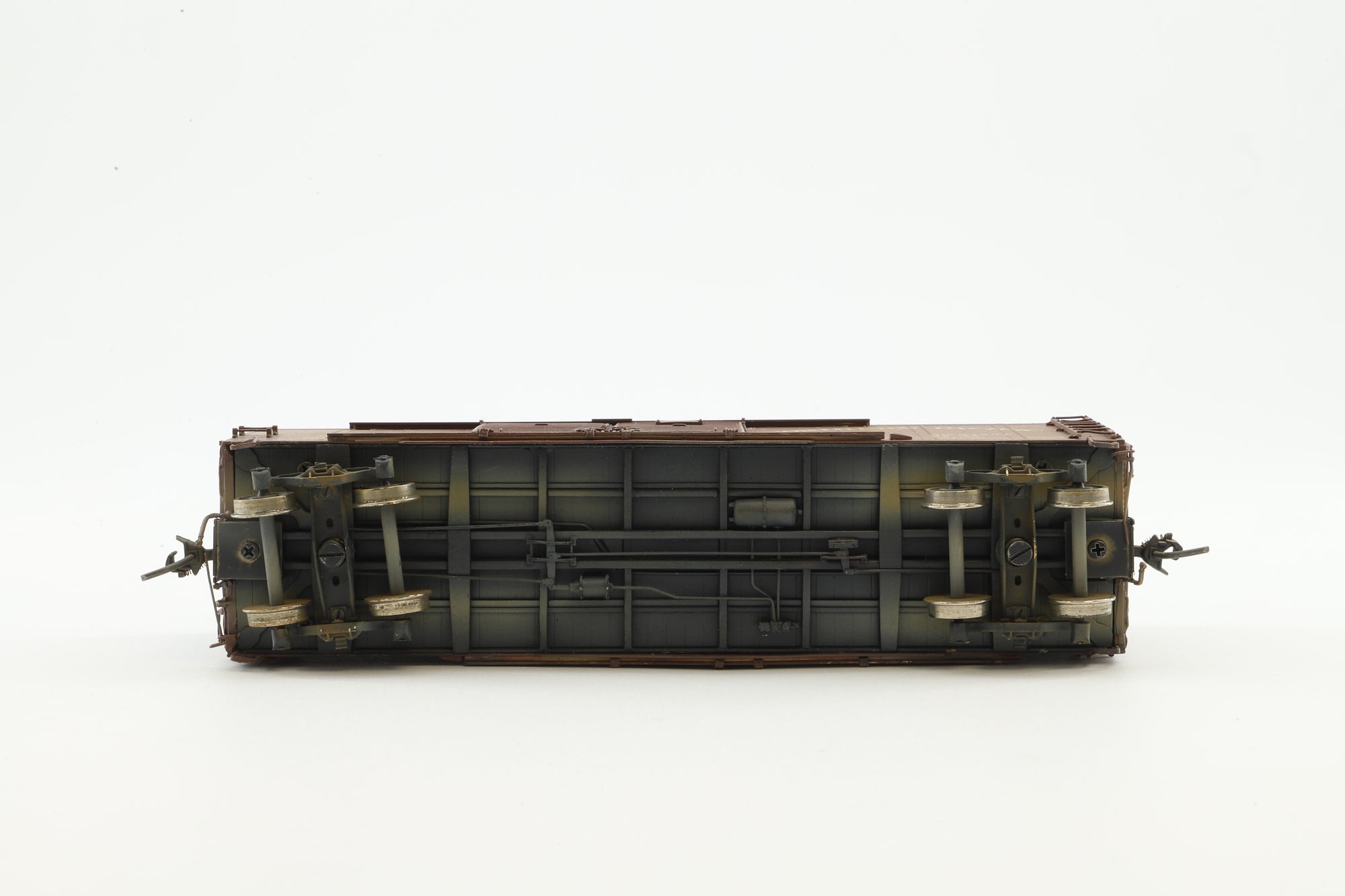 W&R Enterprises HO Brass 3235 Box Car Auto NP 40' Round Roof 39054' Weathered