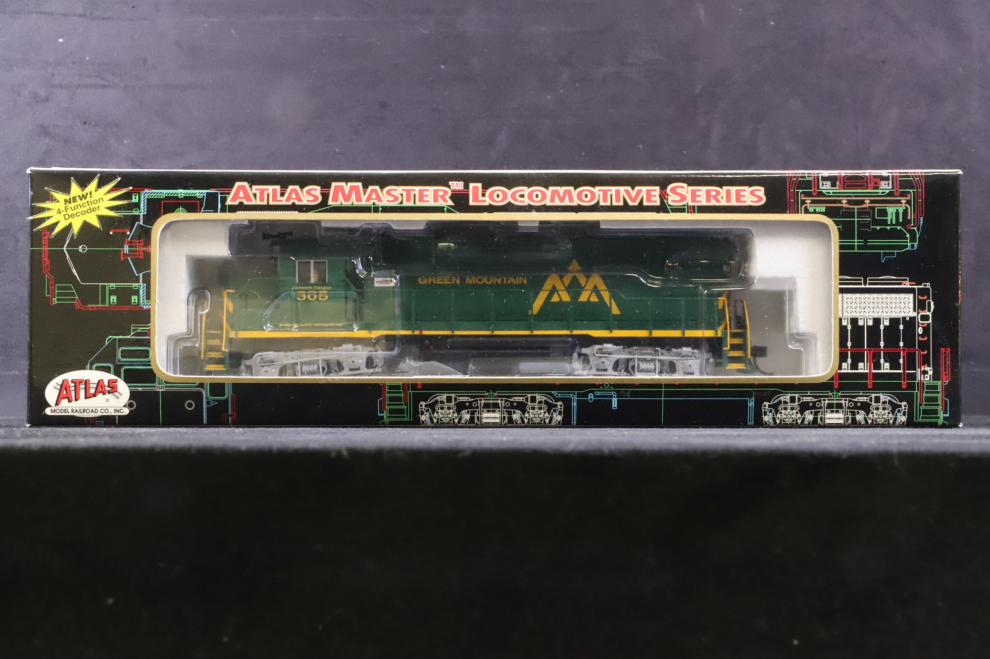 Atlas HO 9199 GP-40 Diesel Locomotive Low Nose '305' Green Mountain Railroad