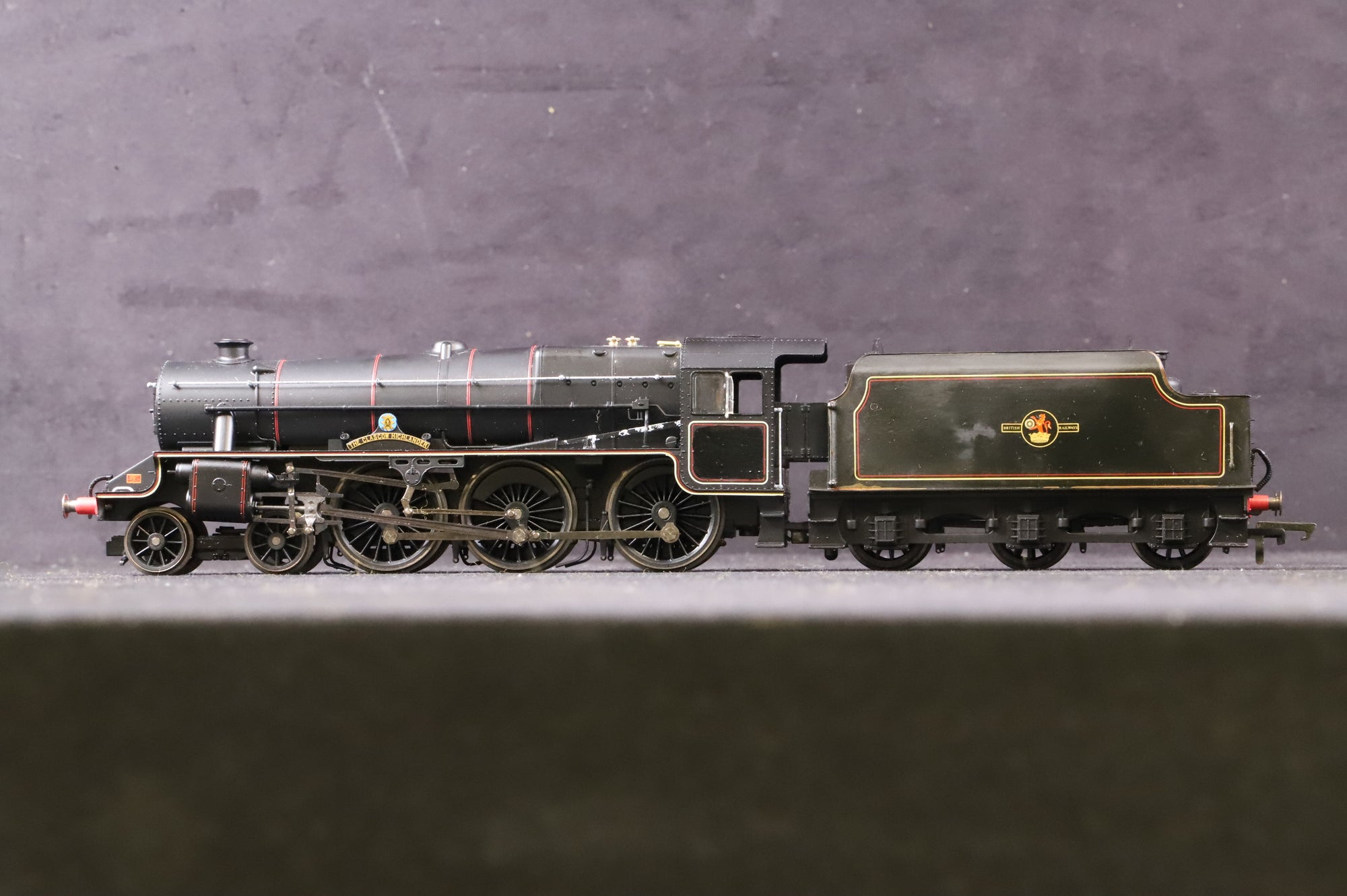 WORKSHOP Hornby OO  'Black 5' 45157 (Numbers Removed) 'Glasgow Highlander' in Lined BR Black w/ Late Crests