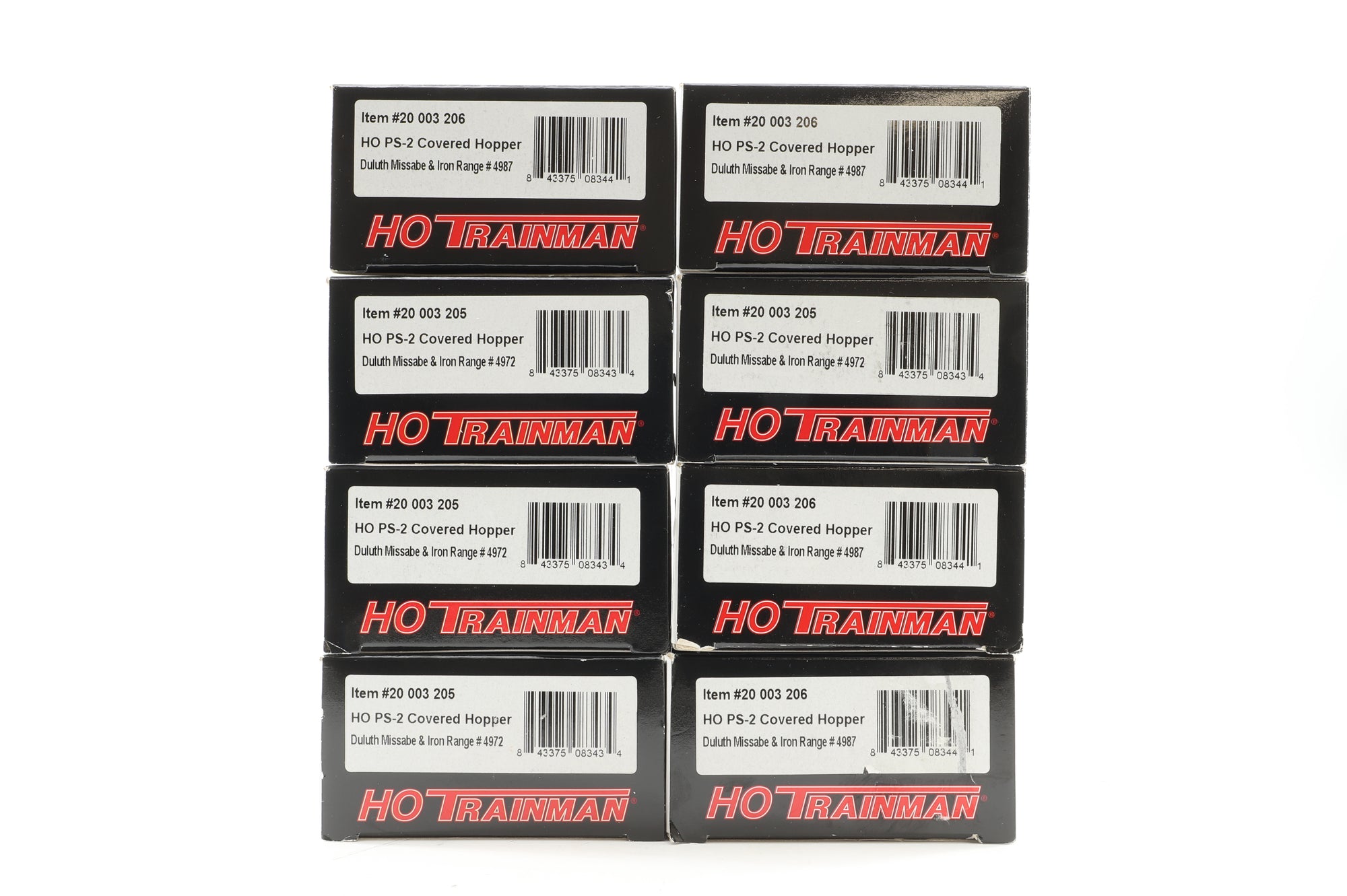 Atlas HO Rake Of 8 PS-2 Duluth Missabe & Iron Range Covered Hopper Wagons Inc. 20003206 x4 & 20003205 x4