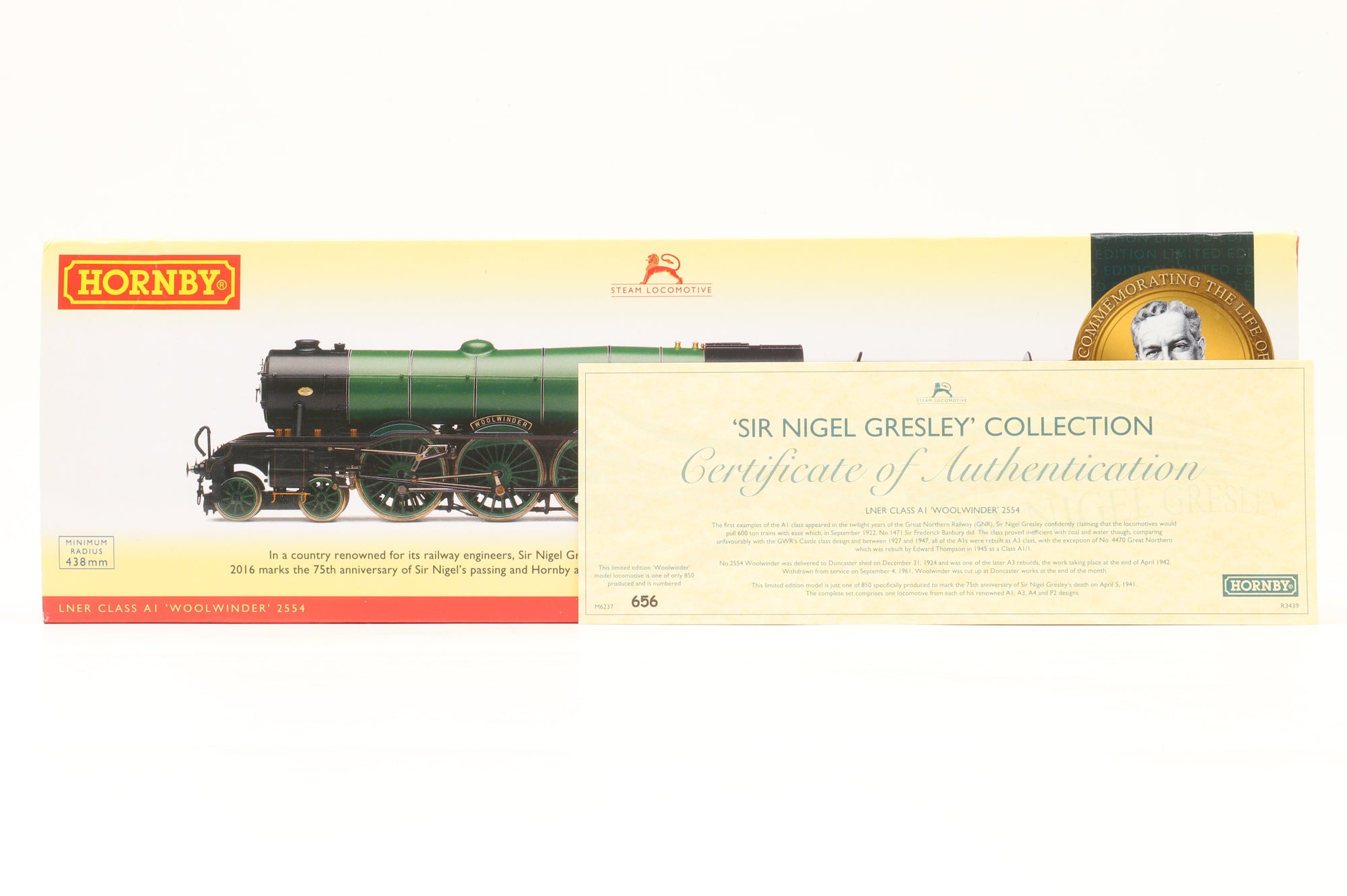 Hornby OO R3439 Class A1 '2554' 'Woolwinder' LNER Apple Green Ltd Ed 656/ 850