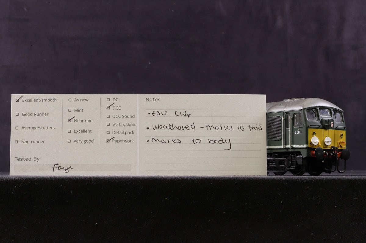 Bachmann OO 32-430 Class 24 &#39;Diesel Bo-Bo &#39;D5013&#39; BR Green Weathered DCC Fitted