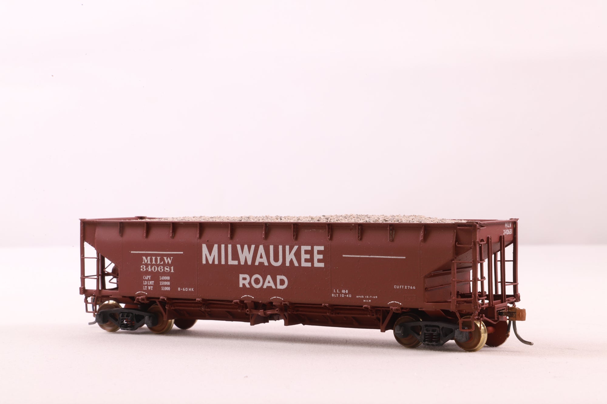 W&R Enterprises HO Brass 3235 Rodger-Hart Ballast Car MILW ACF 70 Ton Selective Service '340861'