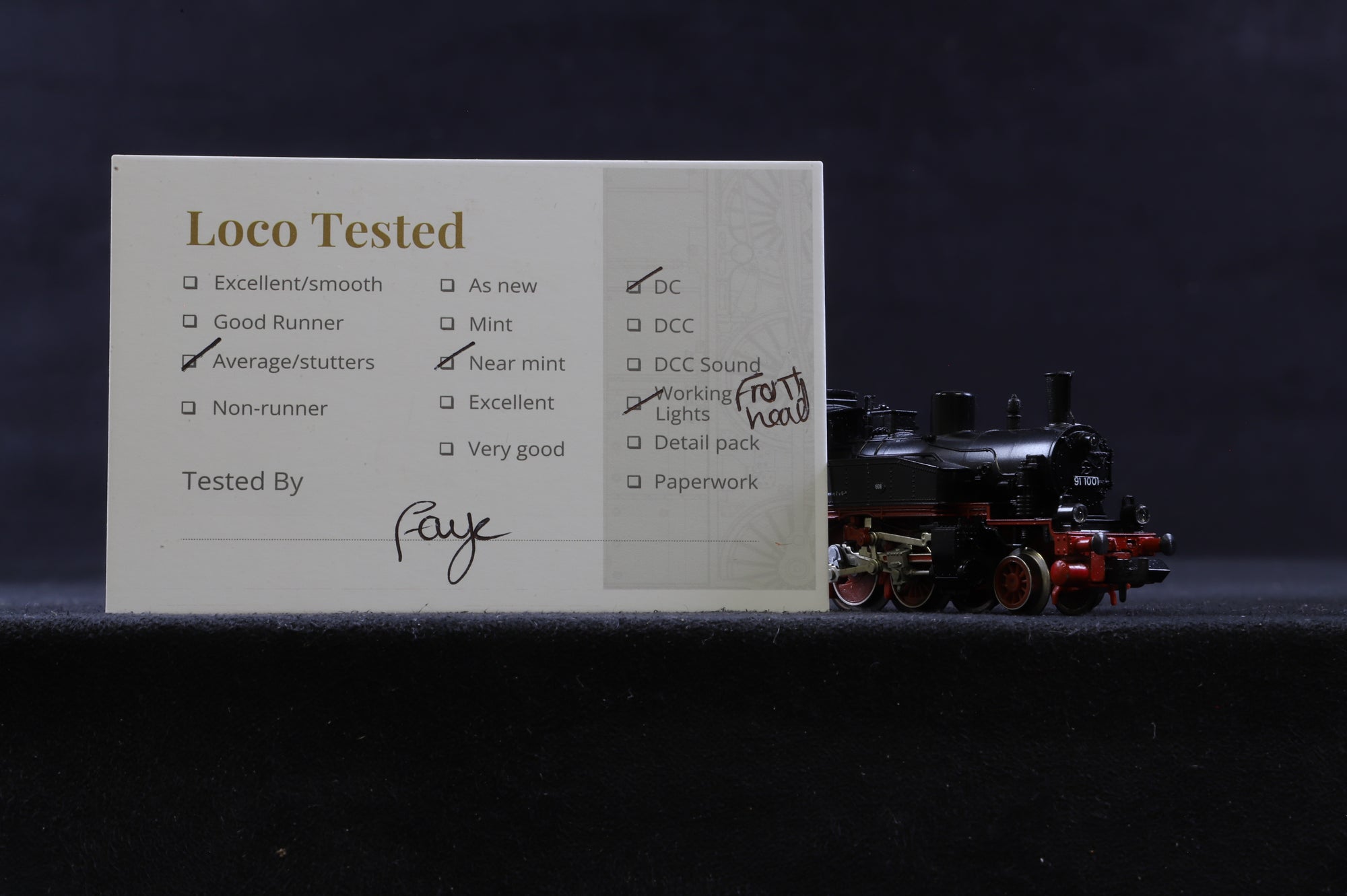 Fleischmann N 7030 Class BR 91 1001 2-6-0T of the DB in black & red livery