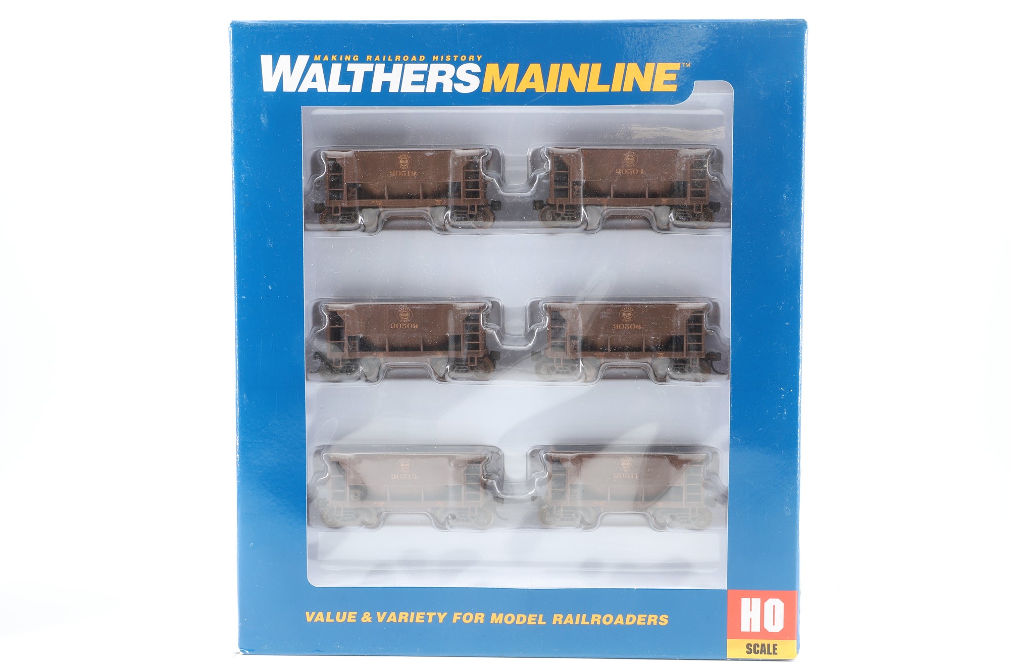 Walthers HO 910-58005 6-Pack of 24' Minnesota Ore Cars in DMIR Brown - Pro-Customised/Weathered