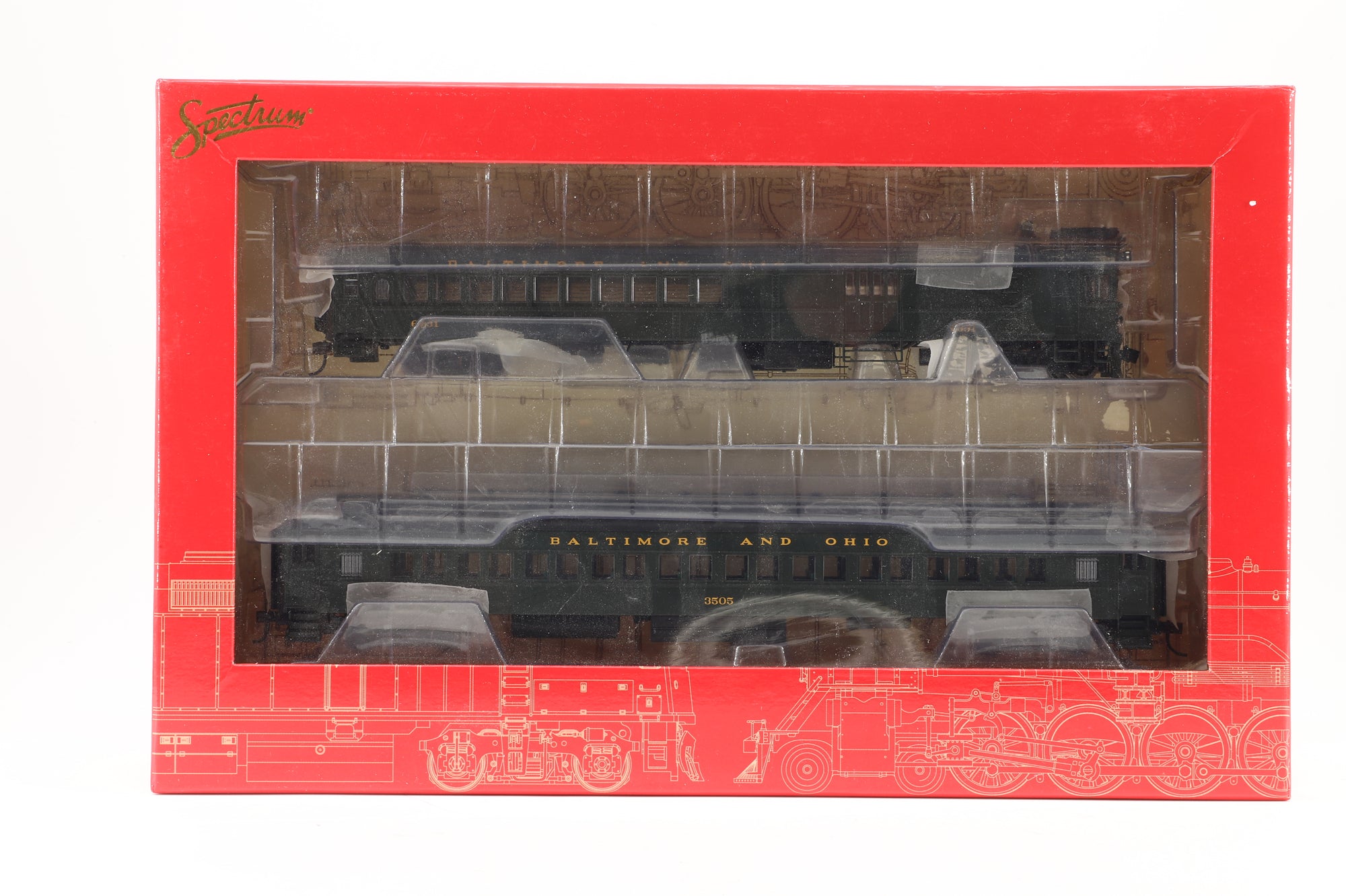 Spectrum HO 81422 EMC Gas Electric Doodlebug Baltimore & Ohio '6031' w/Trailer Coach, DCC Fitted