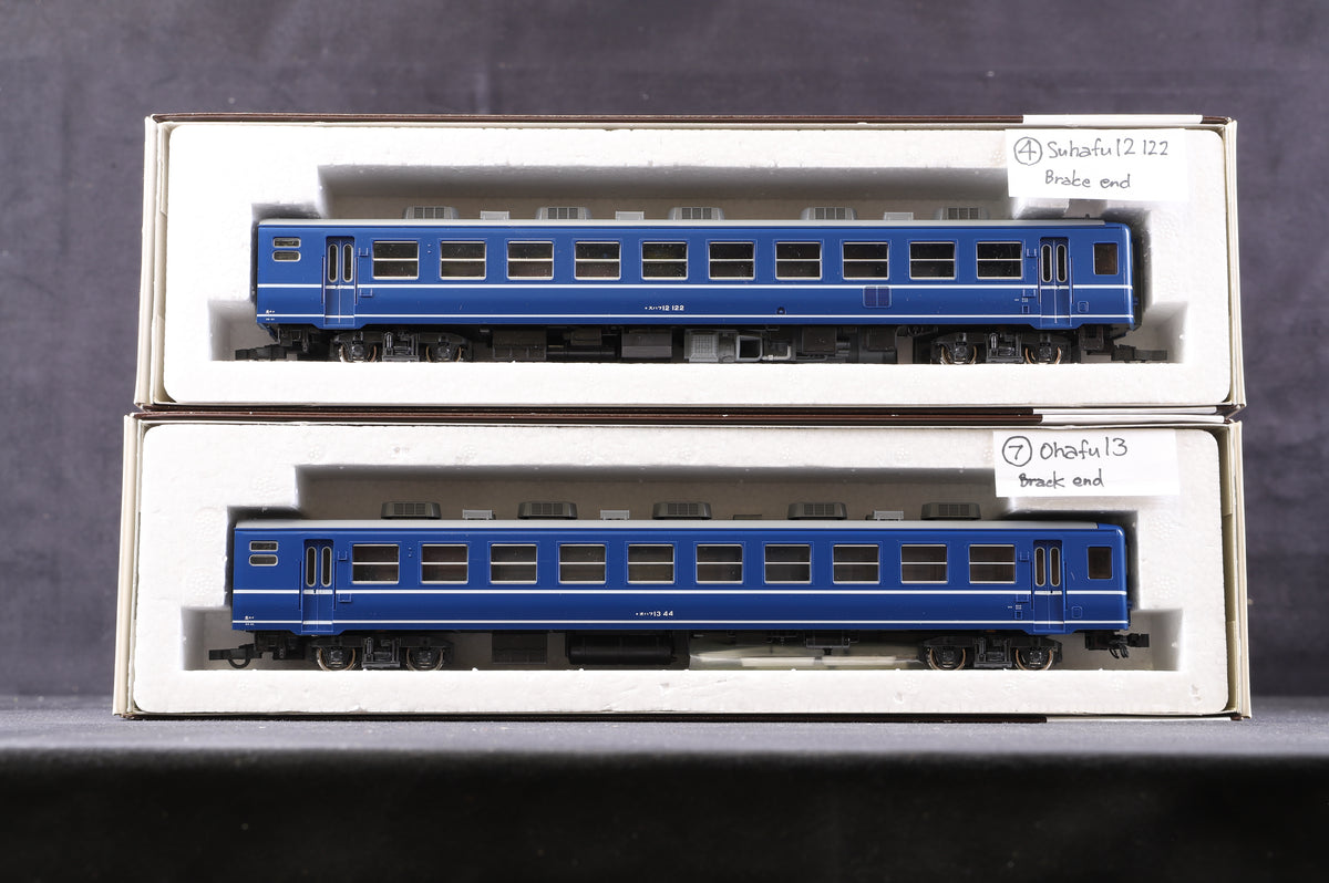 Kato HO Rake Of 7 &#39;Oha 12&#39; Coaches Blue, Inc. 4 x 1-501, 2 x 1-501 &amp; 1 x 1-503