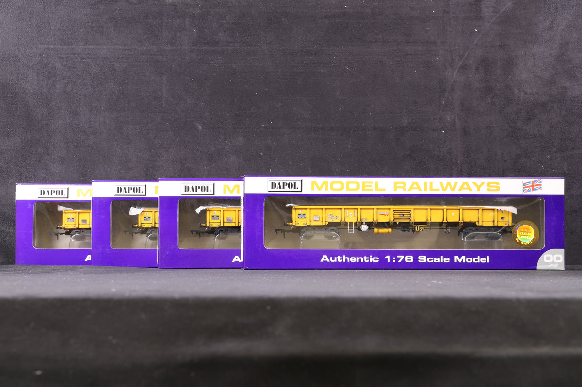 Dapol OO BHATSPEC855A,B,C,D Rake of 4 JNA Network Rail Wagons Weathered