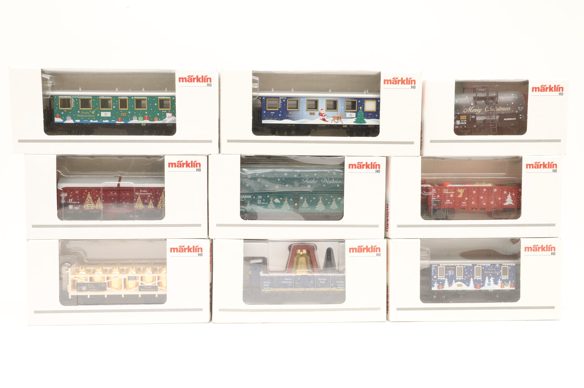 Marklin HO Rake of 9 Christmas Wagons
