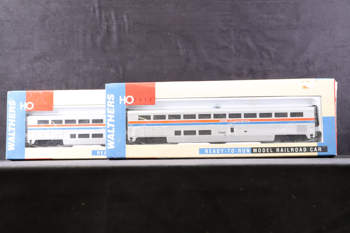 Walthers HO Rake Of 8 Amtrak Superliner Coaches Inc. 932-6141/6111/6121/6101/6162/6091