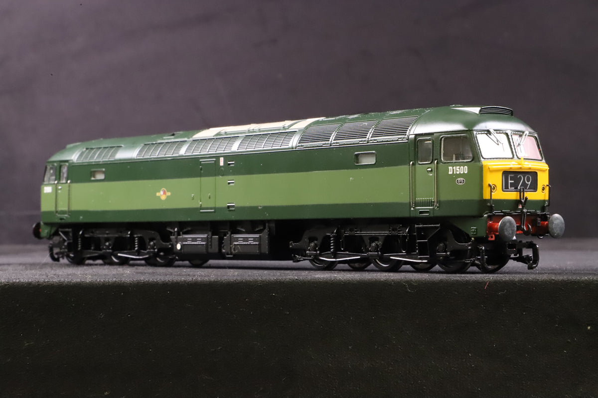 Bachmann OO 32-800 Class 47 D1500 in Two Tone BR Green w/ Small Yellow Ends &amp; 4 Digit Head Code