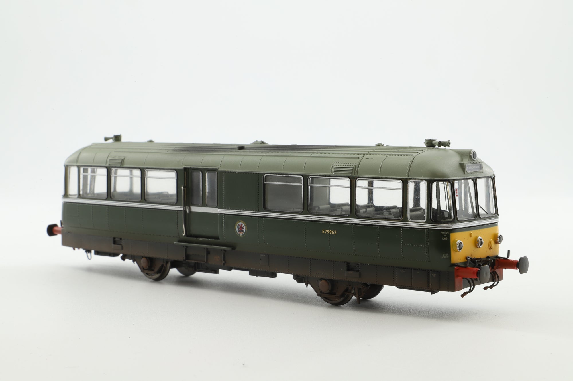 Heljan OO 87041 W&M Railbus E79962 in BR Green w/ Yellow Panel - Weathered
