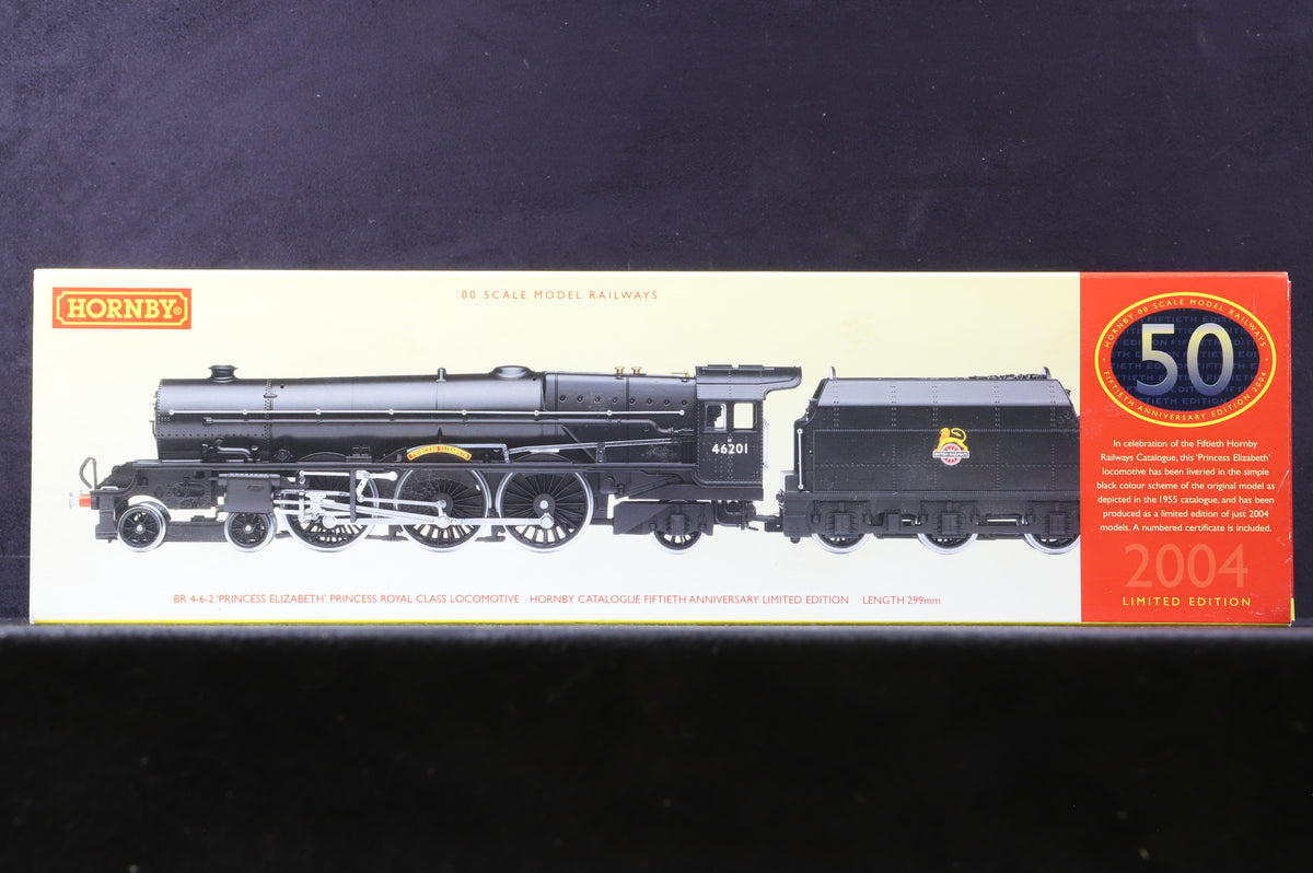 Hornby OO R2426 Princess Royal Class 4-6-2 &#39;46201&#39; &#39;Princess Elizabeth&#39; BR Black E/C Ltd Ed 1623/2004