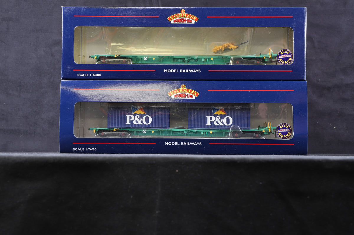 Bachmann OO 37-311 Pair Of Intermodal Bogie Wagon With 2 20ft ISO Containers P&amp;O