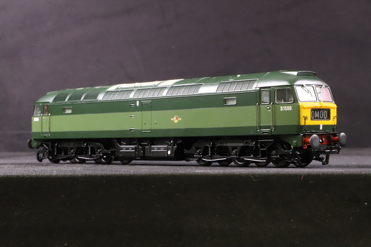 Bachmann OO 32-800 Class 47 D1500 in Two Tone BR Green w/ Small Yellow Ends &amp; 4 Digit Head Code