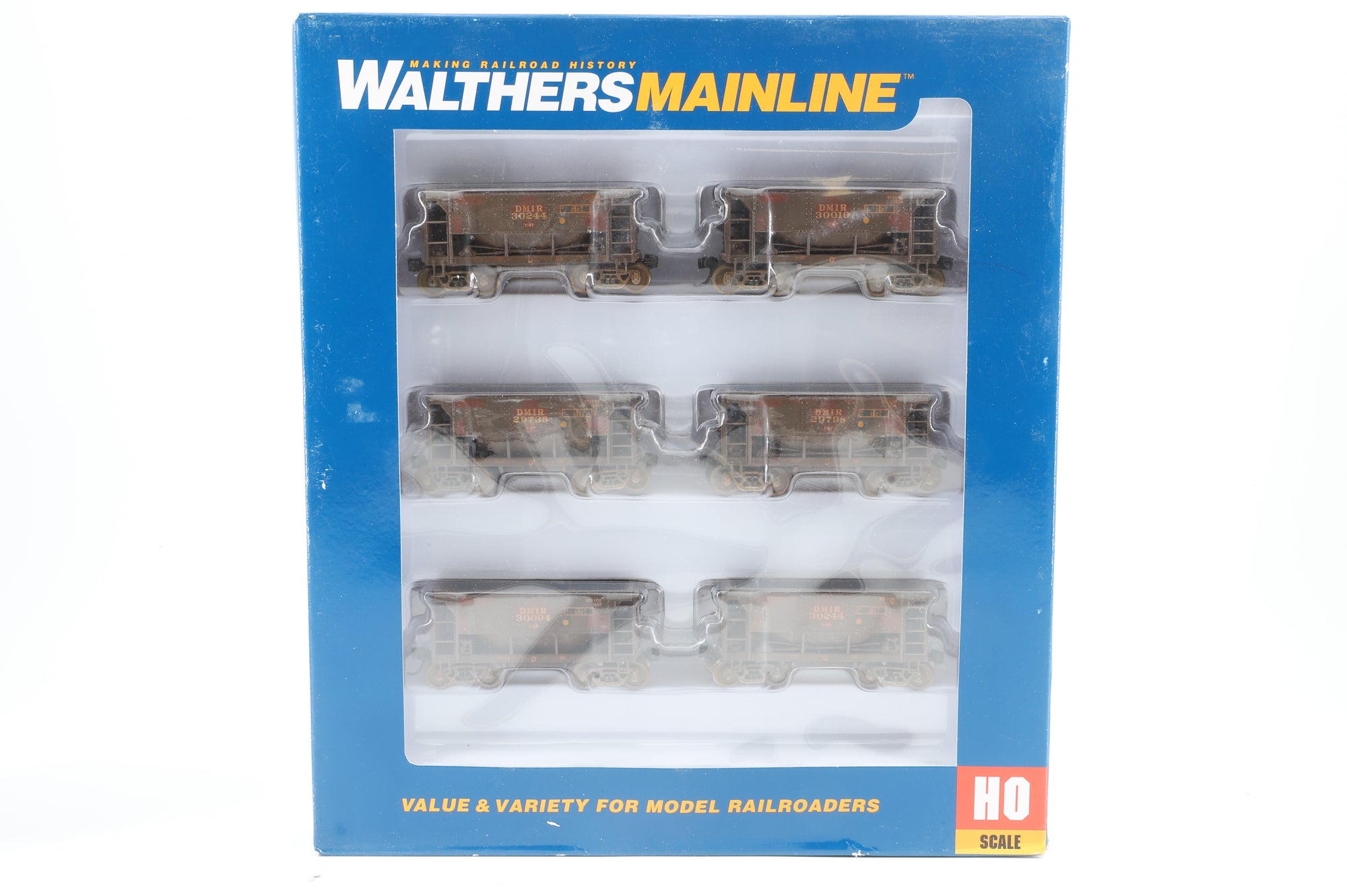Walthers HO 910-58003 6-Pack of 24' Minnesota Ore Cars in DMIR Brown - Pro-Customised/Weathered