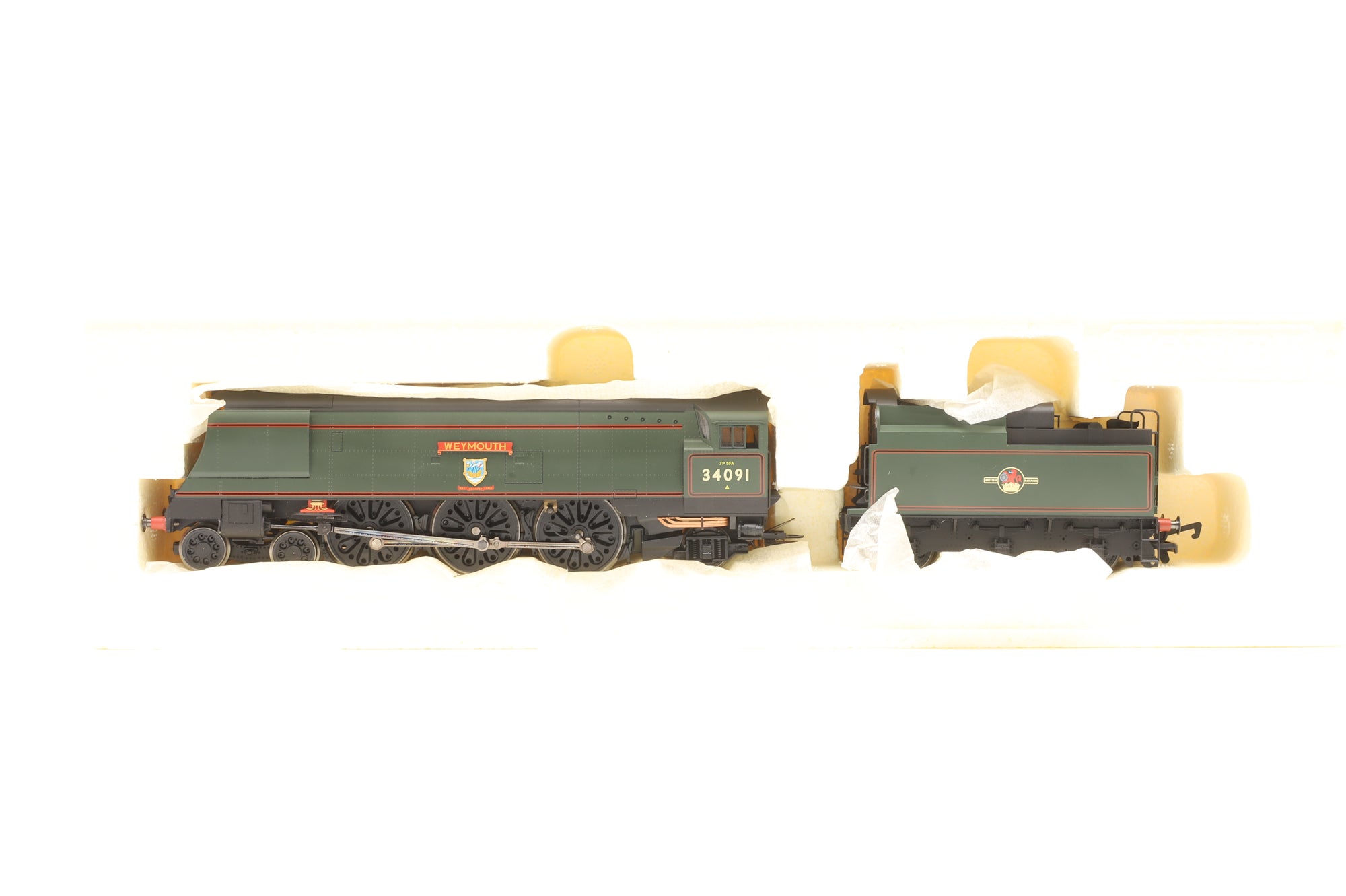 Hornby OO R2282 West Country Class '34091' Weymouth' BR Lined Green L/C