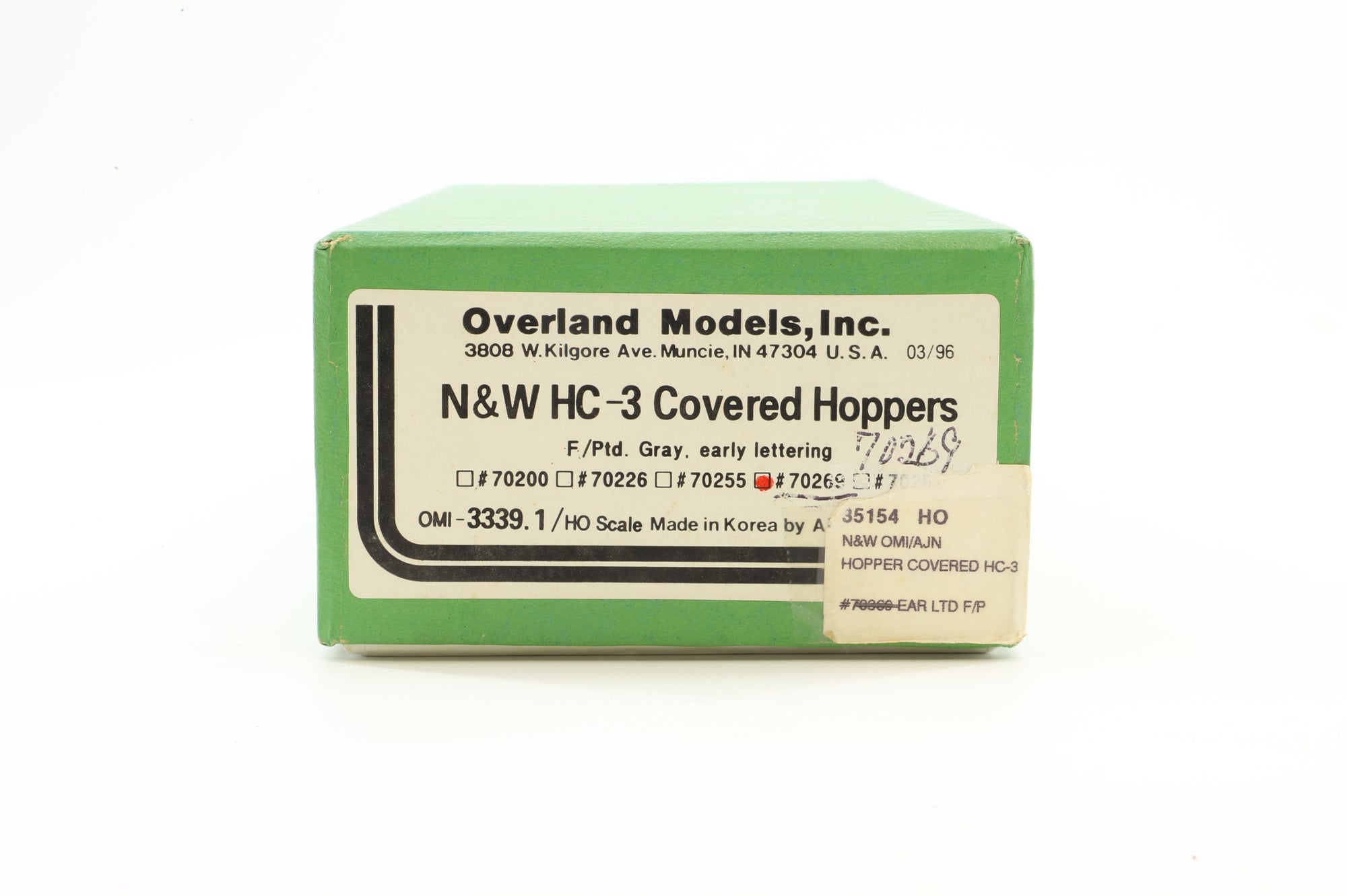 Overland Models HO Brass OMI-3339.1 Hopper Covered N&W Class HC-3 '70269'