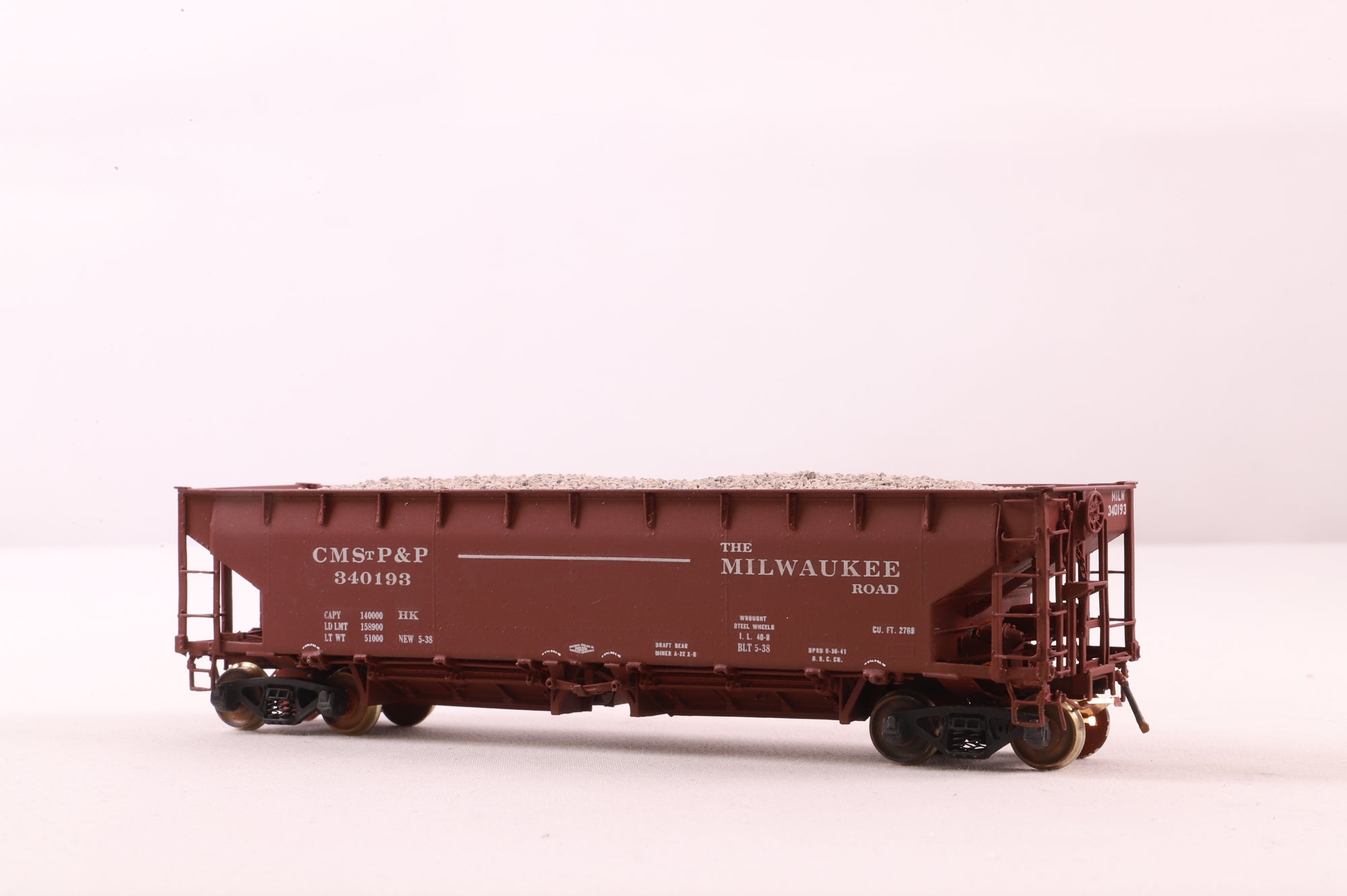 W&R Enterprises HO Brass 3235 Rodger-Hart Ballast Car MILW ACF 70 Ton Selective Service '340193'