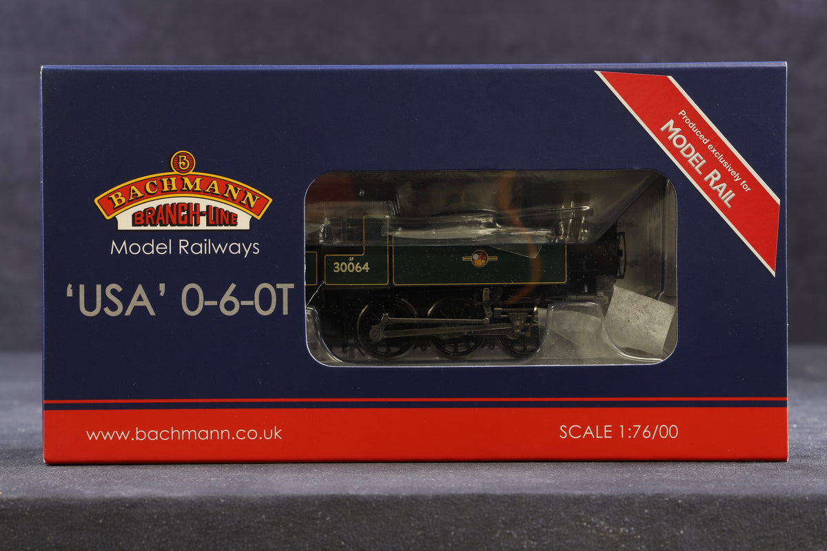 Bachmann OO MR-104 USA Class 0-6-0T &#39;30064&#39; BR Lined Green L/Crest, Model Rail Excl.