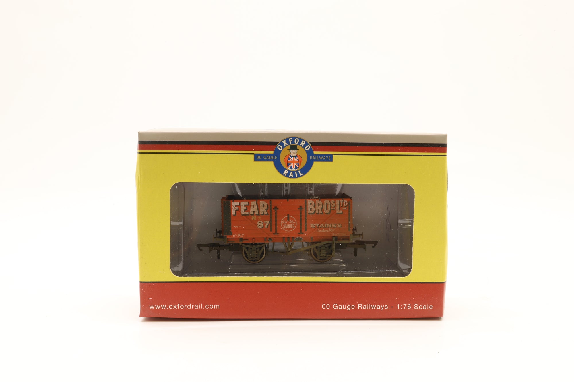 Oxford OO OR76MW7029 x2 6 Pack of Fear Bros/Leamington/Welford 7-Plank Wagons – Weathered