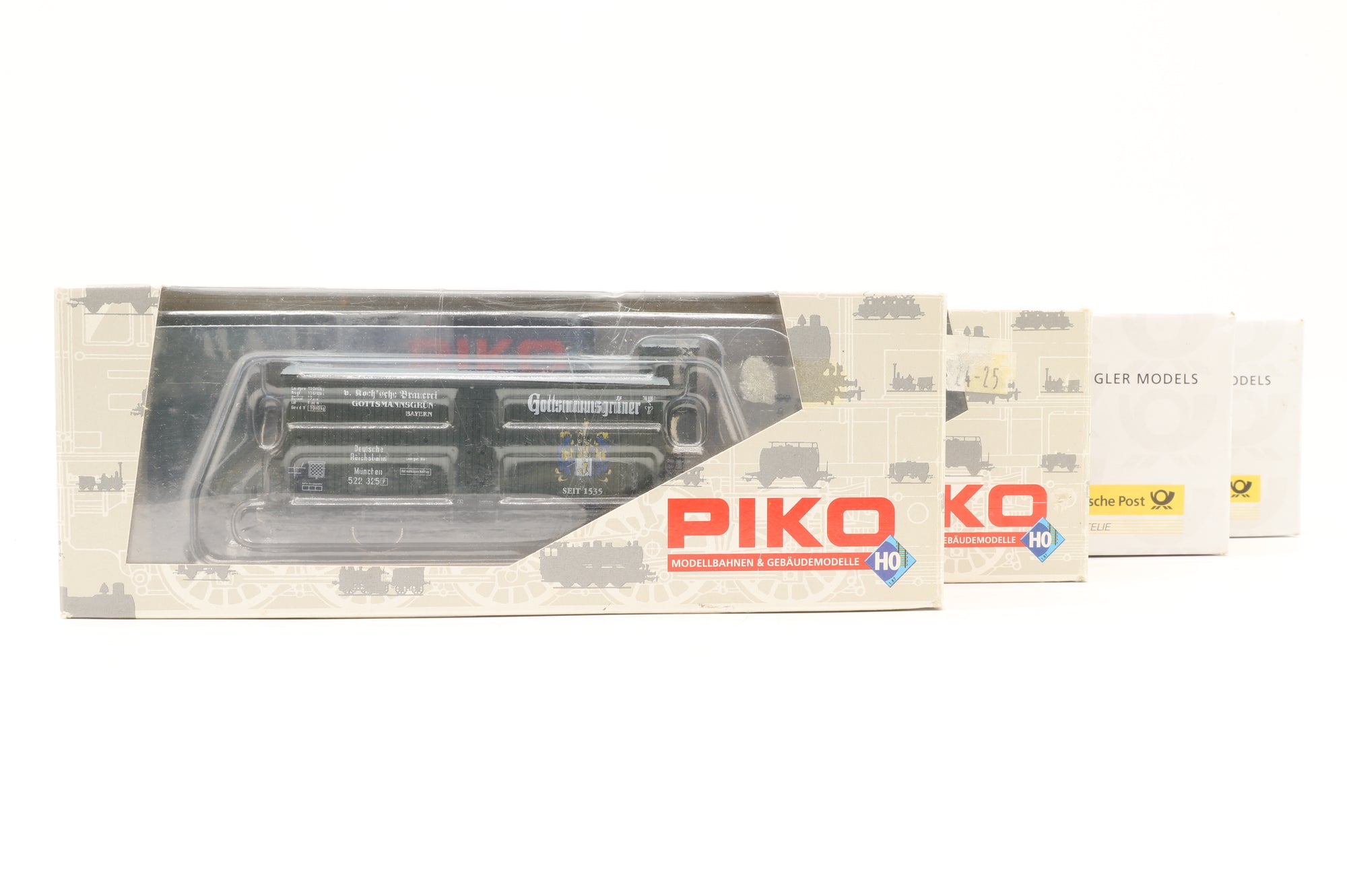 Piko/Dingler Models HO Rake Of 4 Assorted Wagons Inc. 54942 & 54897